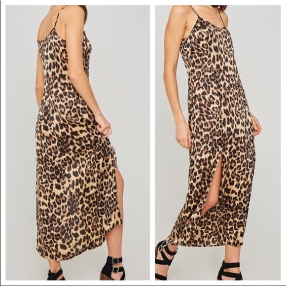 ✨🐆✨Leopard Midi Slip Dress✨🐆S M L - Picture 2 of 8